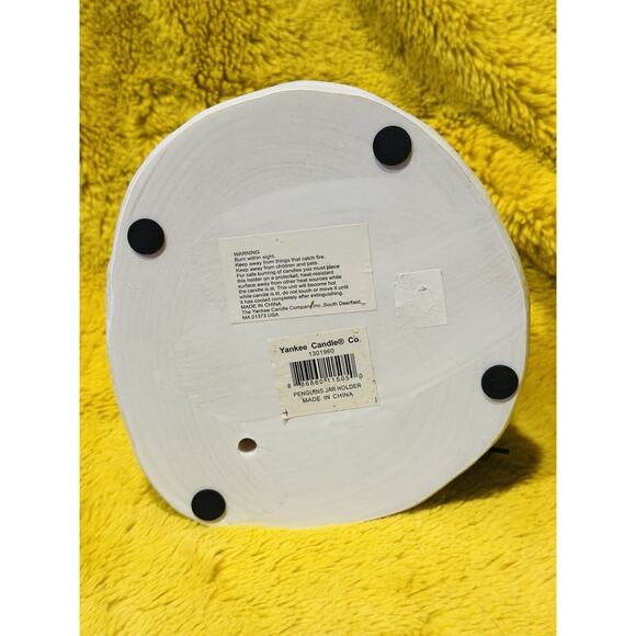 Yankee Candle Penguin jar holder Christmas skiing penguins for large candle gift - Picture 4 of 4